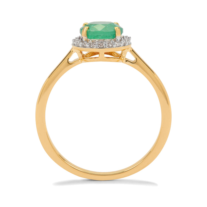 Emerald and Diamond Ring in 14KY Gold(KNNK48E)