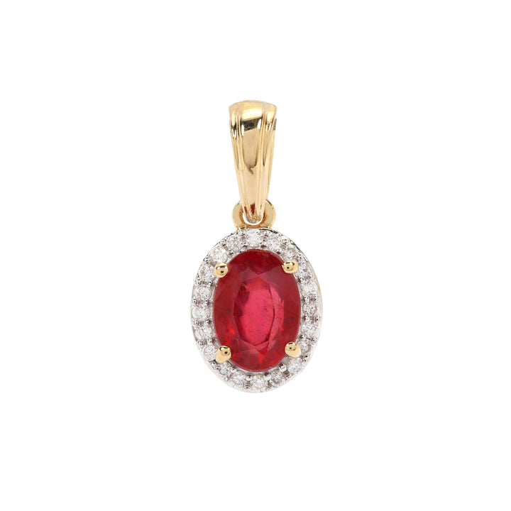 Classic Gold Pendant with Ruby and Diamond(KXNK93)