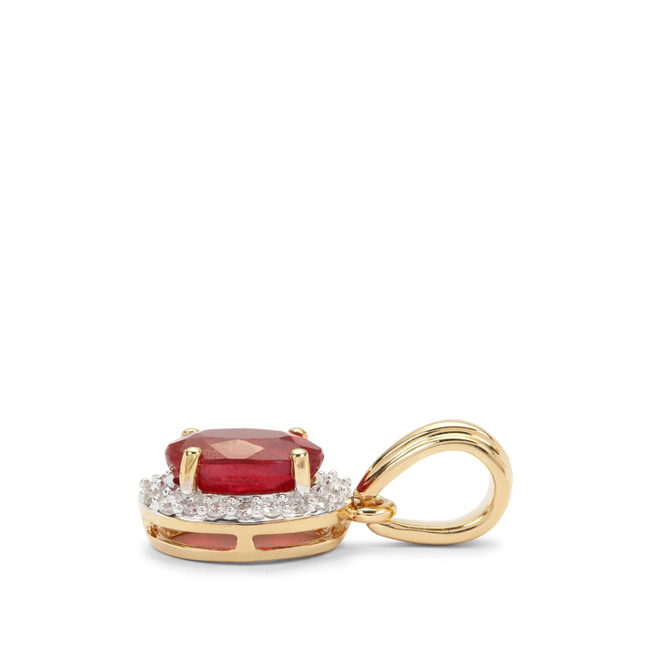 Classic Gold Pendant with Ruby and Diamond(KXNK93)