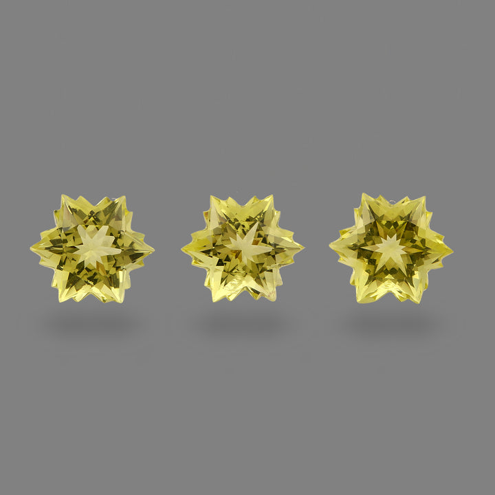 Lemon Quartz Snowflake Cut 10mm 3.45 Carats