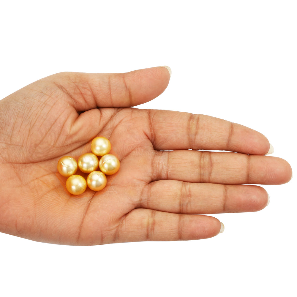 Golden South Sea Pearl Full Drilled 10mm-11mm 8.20 Carats