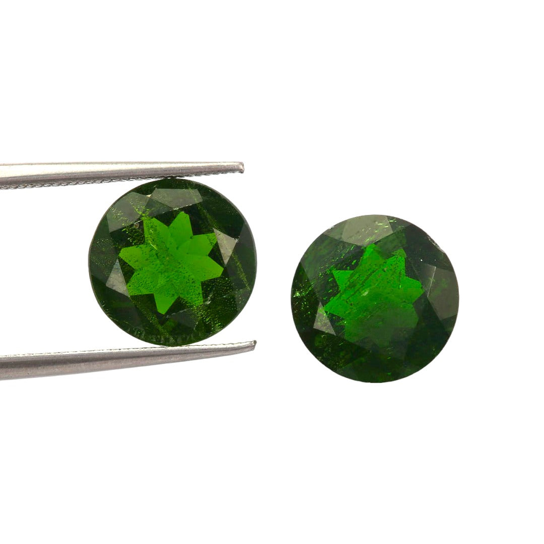 Chrome Diopside Pair Round 9mm 4.90 Carats