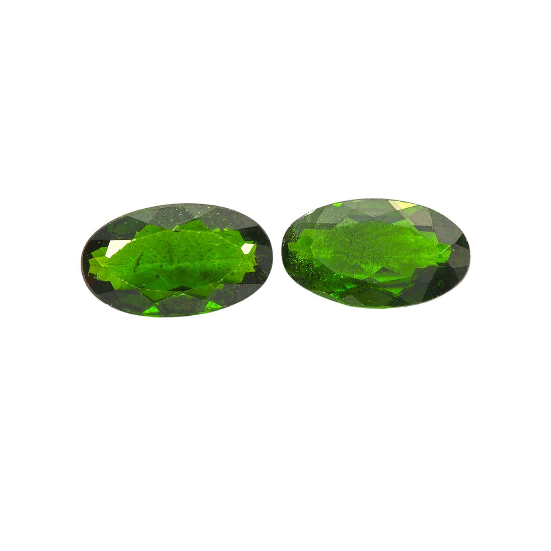 Chrome Diopside Pair Oval 12x7mm 4.86 Carats