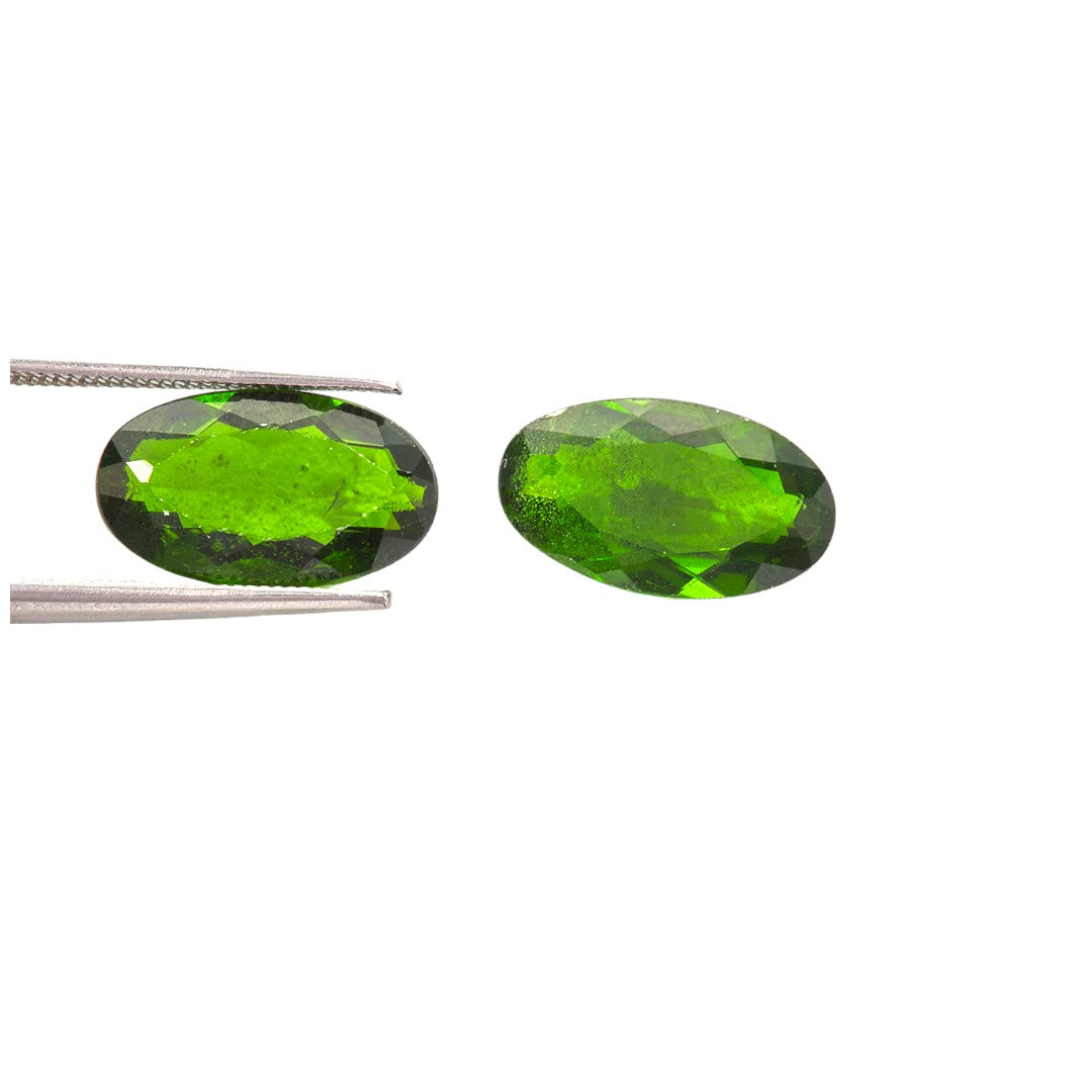 Chrome Diopside Pair Oval 12x7mm 4.86 Carats