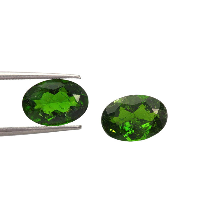 Chrome Diopside Pair Oval 10x7mm 4.10 Carats