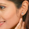 Radiant Opal Diamond and 14k Gold Earring Studs(LVNK01)