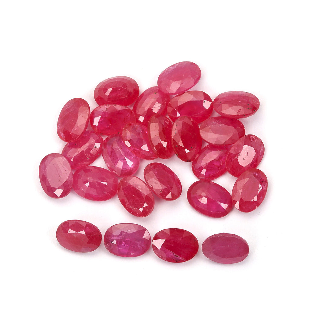 5 Carats Lot Ruby 7x5mm Approx 5 Pieces