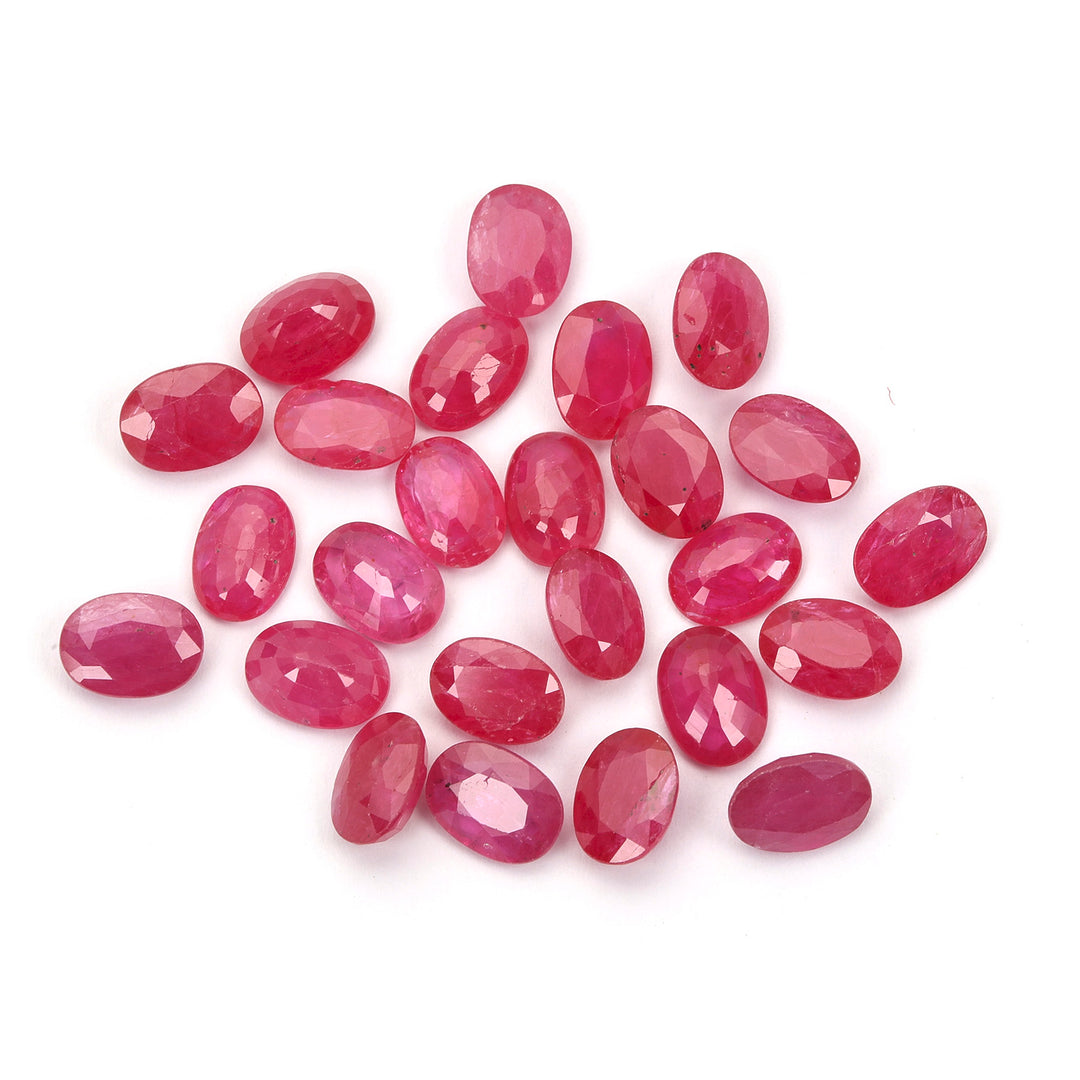 5 Carats Lot Ruby 7x5mm Approx 5 Pieces