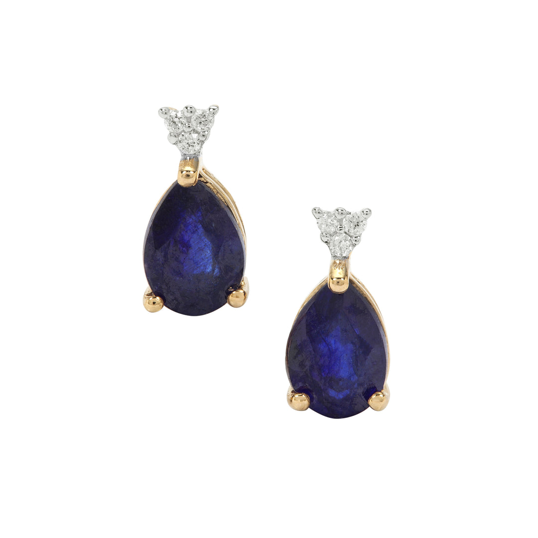 Classic Gold Earring with Blue Sapphire and Diamond(MFNK02)