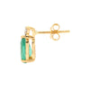 Emerald and Diamond Earring Studs in 14KY Gold(MFNK02)