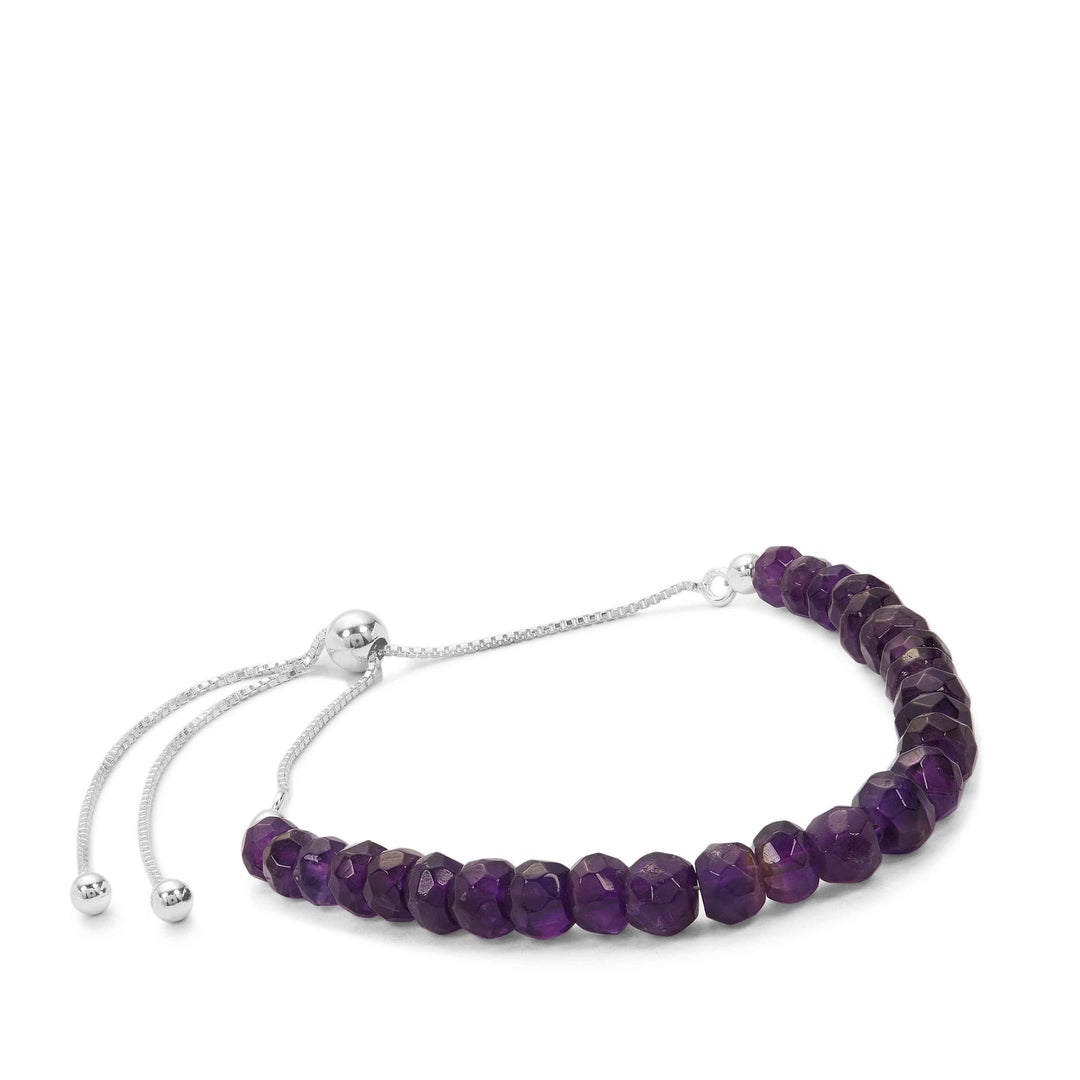 February Birthstone Amethyst Bracelet in Sterling Silver(MNER71)