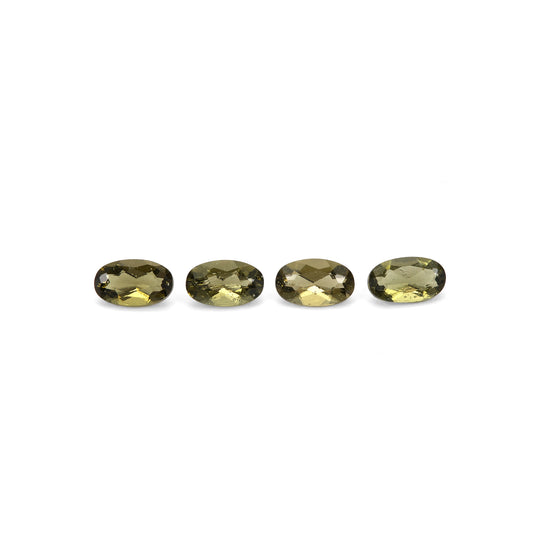 5Pc Lot Moldavite (Oval 5x3mm) 0.90 Carats