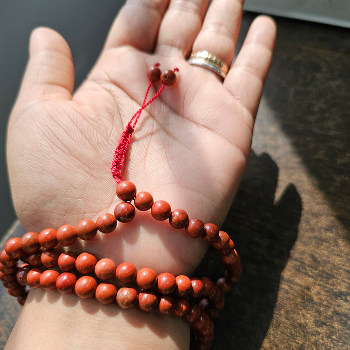 Red Jasper Japa Mala (108 Beads)