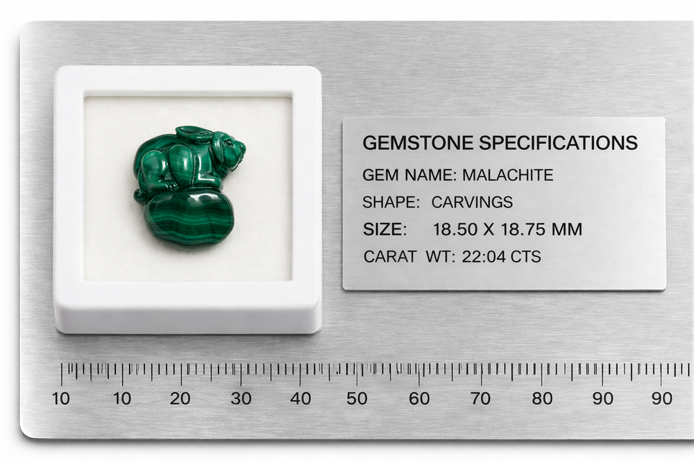 Malachite Rabbit Carving ML100