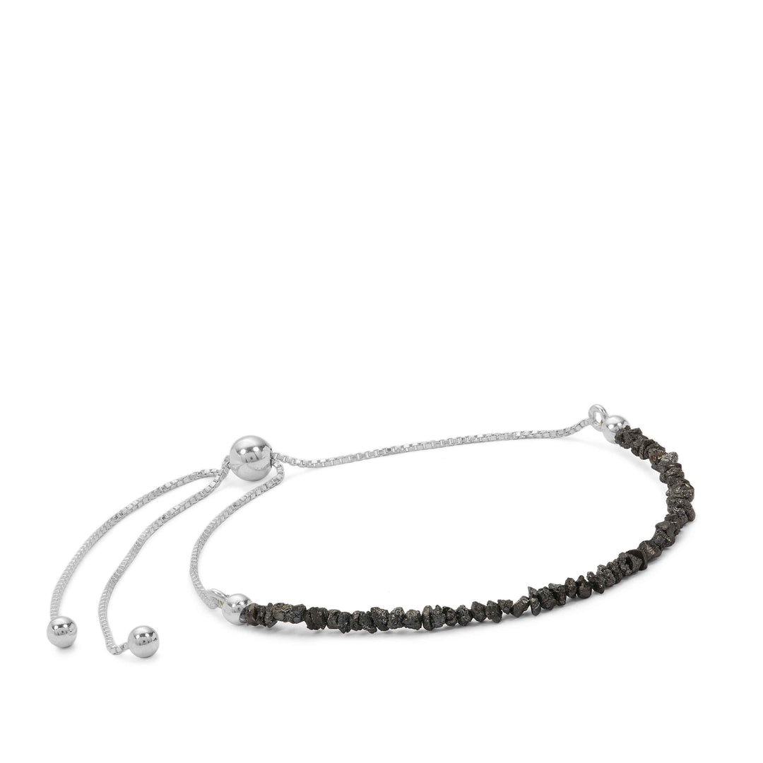 APRIL Birthstone Black Diamond Bracelet in Sterling Silver (NFER18)