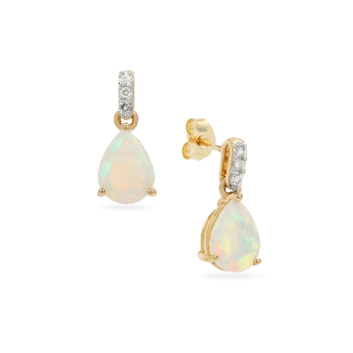 Splendor Opal Diamond Earring in 14k Gold(NJNK80)