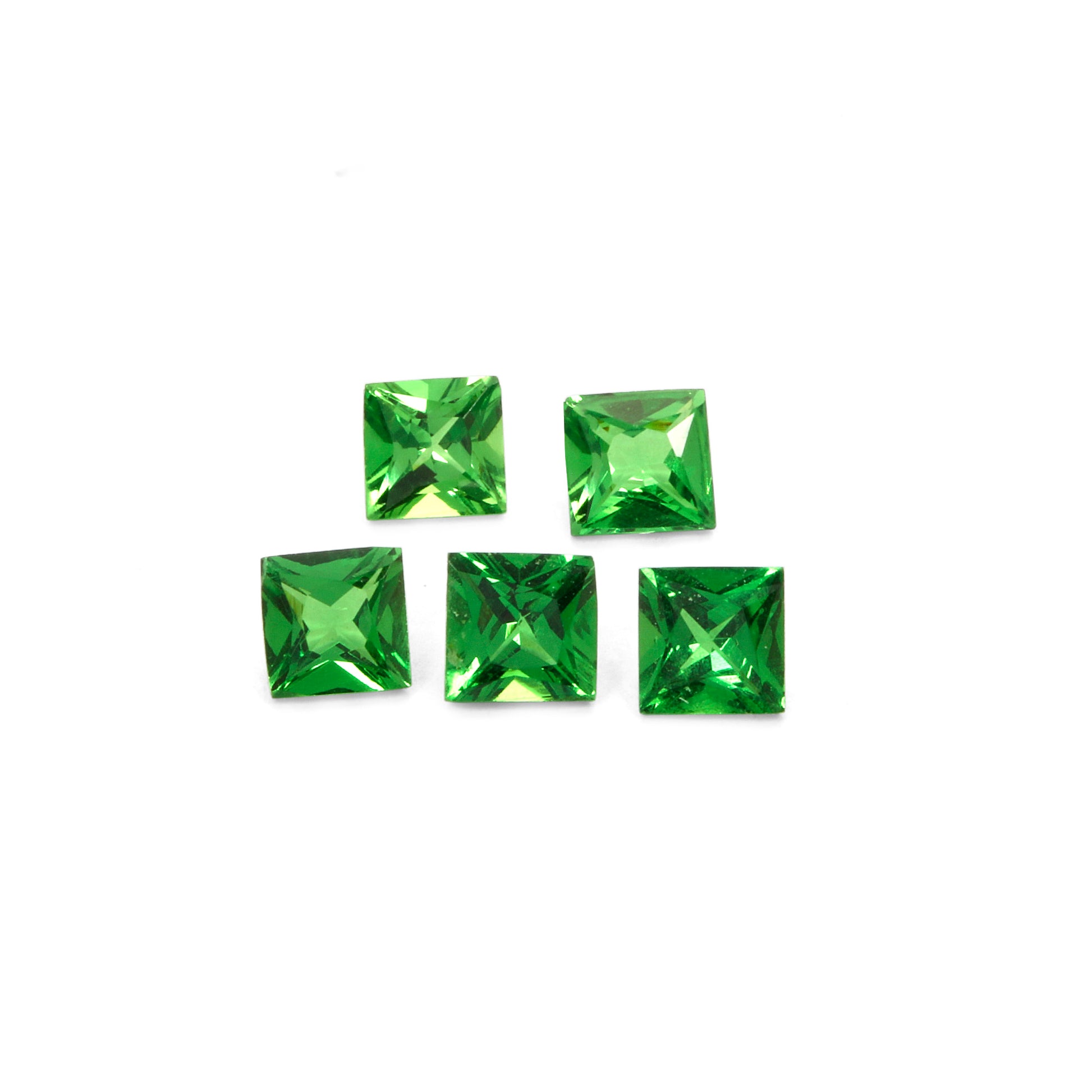 5Pc Lot Tsavorite Garnet (Square 3x3mm) 0.50 Carats