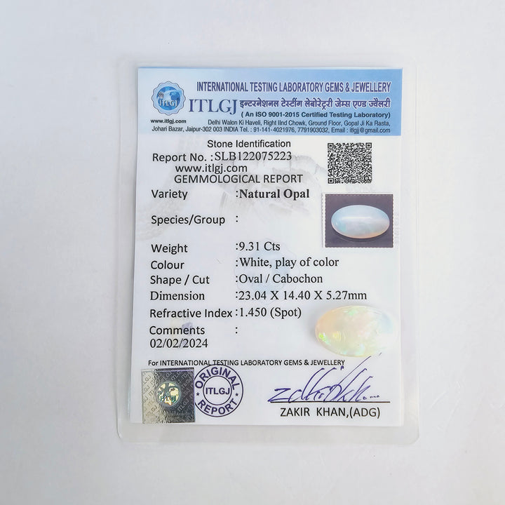 Certified Opal 9.10 Cts (10.01 Ratti)