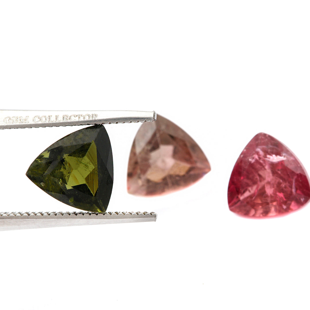 3Pc Lot Multi Tourmaline 7x7mm 3.80 Carats