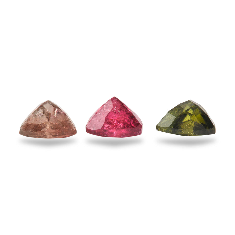 3Pc Lot Multi Tourmaline 7x7mm 3.80 Carats