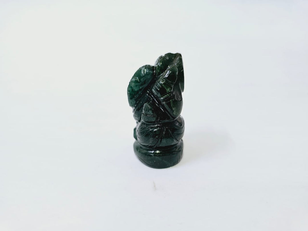 Ganesha Green Aventurine Natural Gemstone | Hand Carved Figure Prosperity Luck