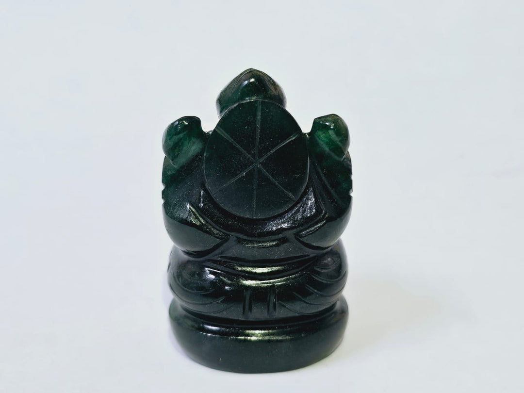 Ganesha Green Aventurine Gemstone Idol | Ganesha Figure Luck Prosperity Wealth