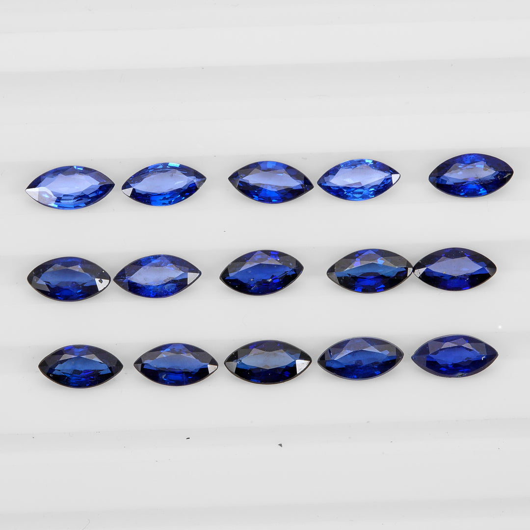 2Pc Lot Ceylon Blue Sapphire 6x3mm 0.30 Carats