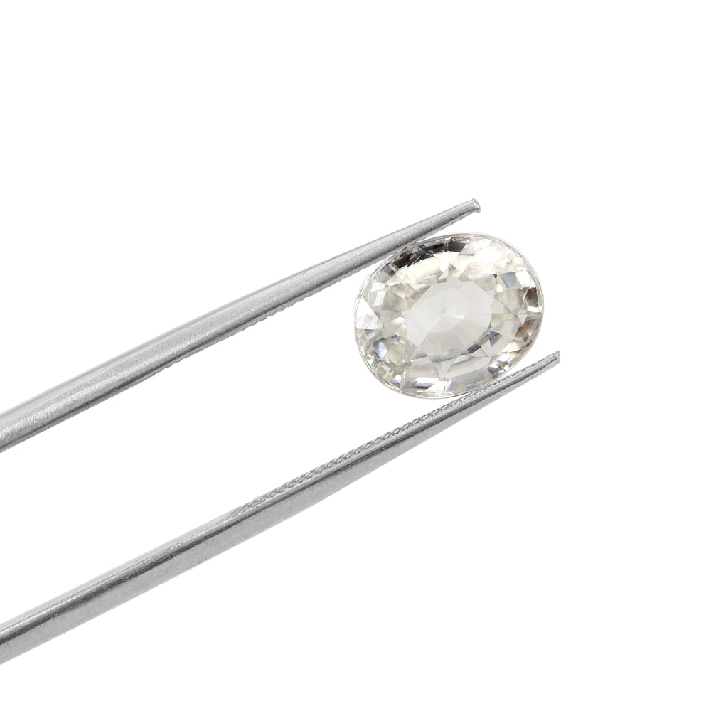 Certified White Zircon Oval 2.54 Carats (2.79 Ratti) FNCI18