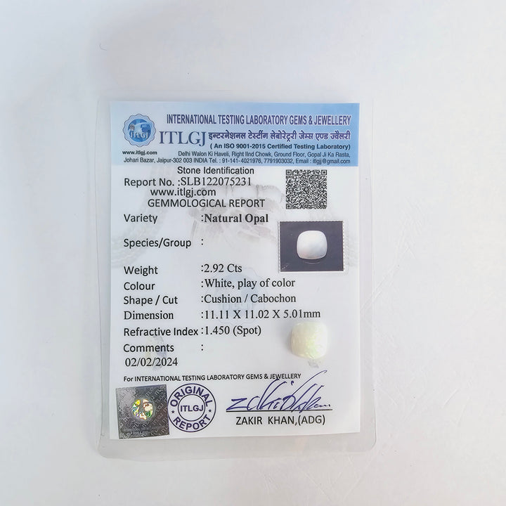 Certified Ethiopian Opal 2.85 Cts (3.13 Ratti) OPHI09