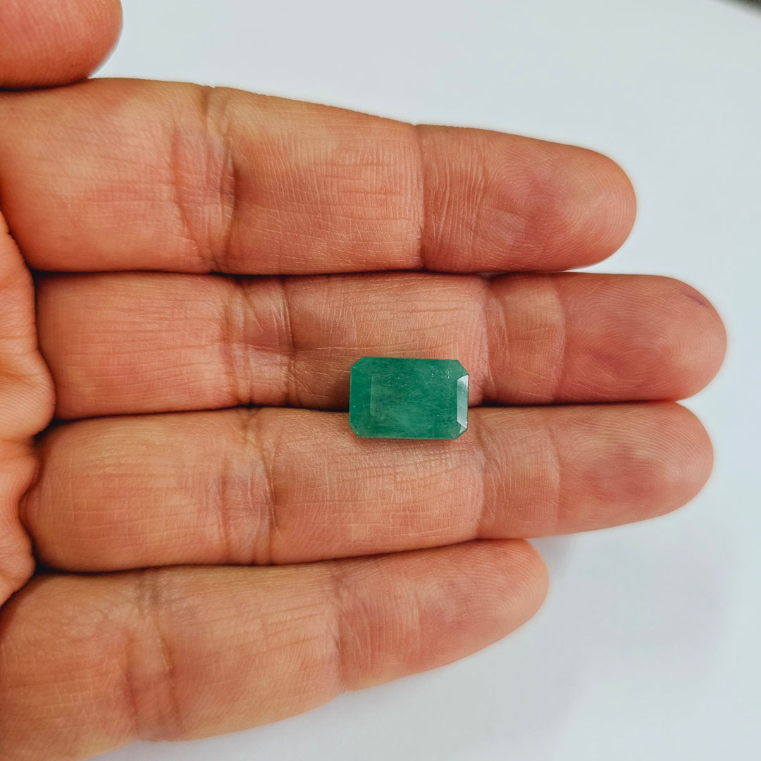 Certified Zambian Emerald (Panna)-6.45 Carats (7.10 Ratti) Zambia, SKU:OQXB19