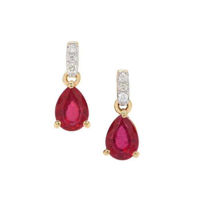 Classic Gold Earring with Ruby and Diamond(OTNK56)