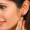 Classic Gold Earring with Ruby and Diamond(OTNK56)