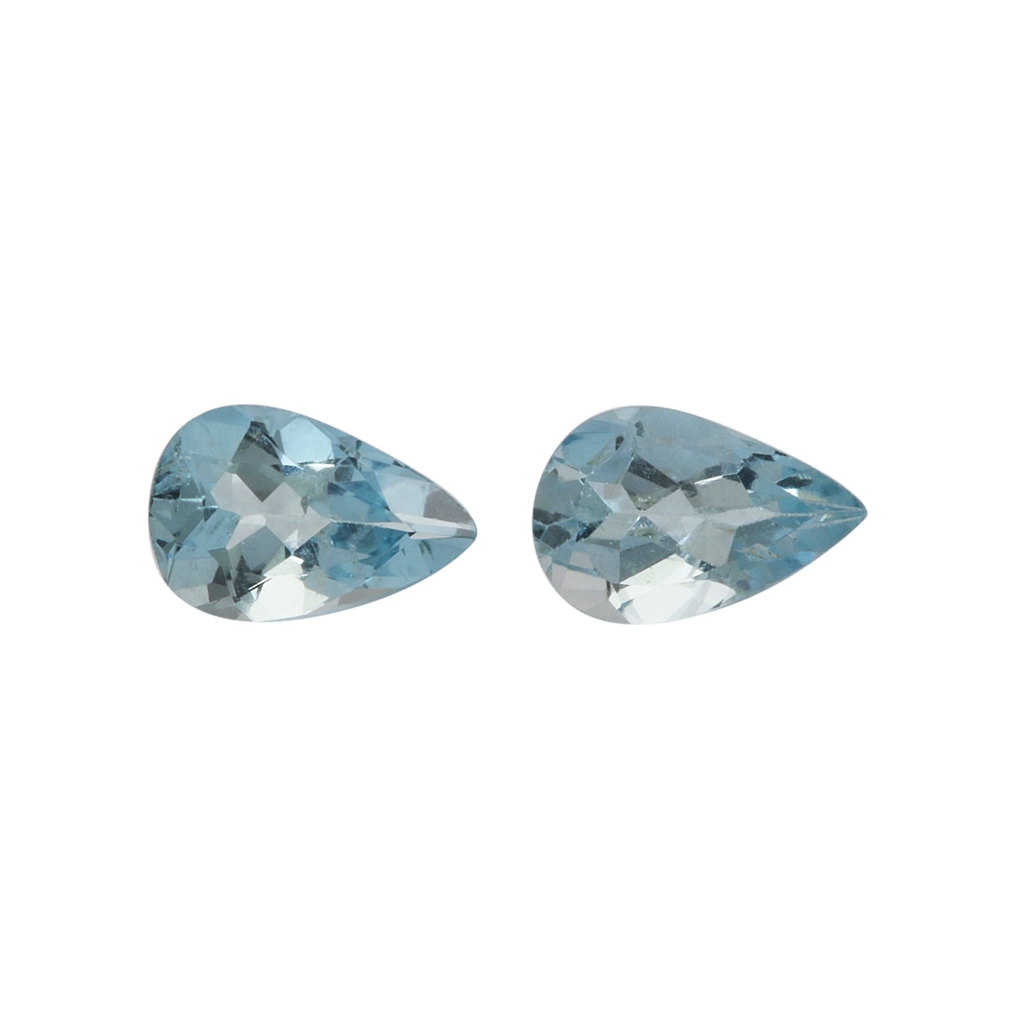 2Pc Lot Aquamarine 6x4mm 0.60 Carats