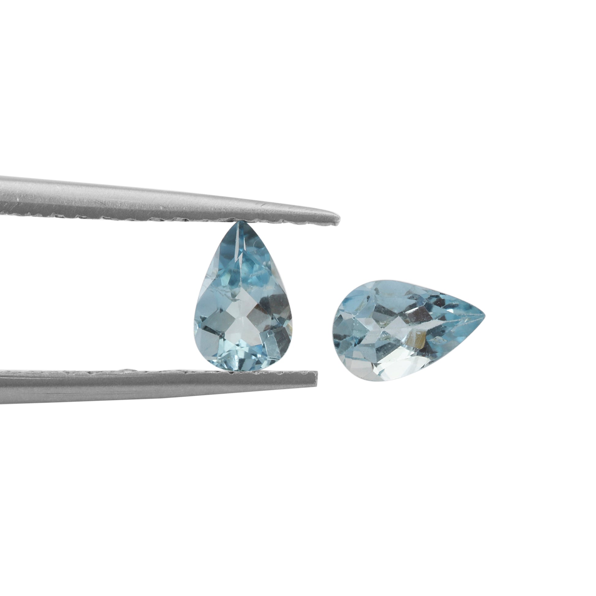 2Pc Lot Aquamarine 6x4mm 0.60 Carats