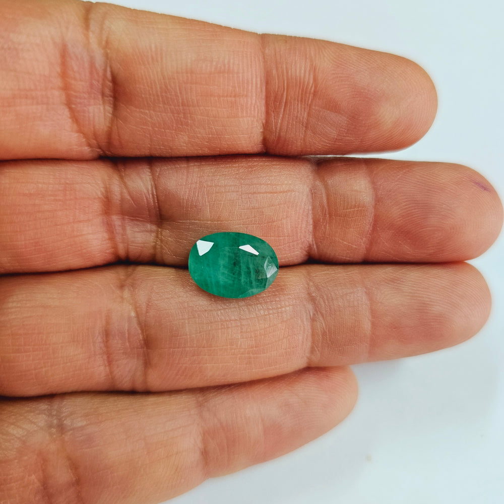 Certified Zambian Emerald (Panna)-4.91 Carats (5.40 Ratti) Zambia, SKU: OZXB01