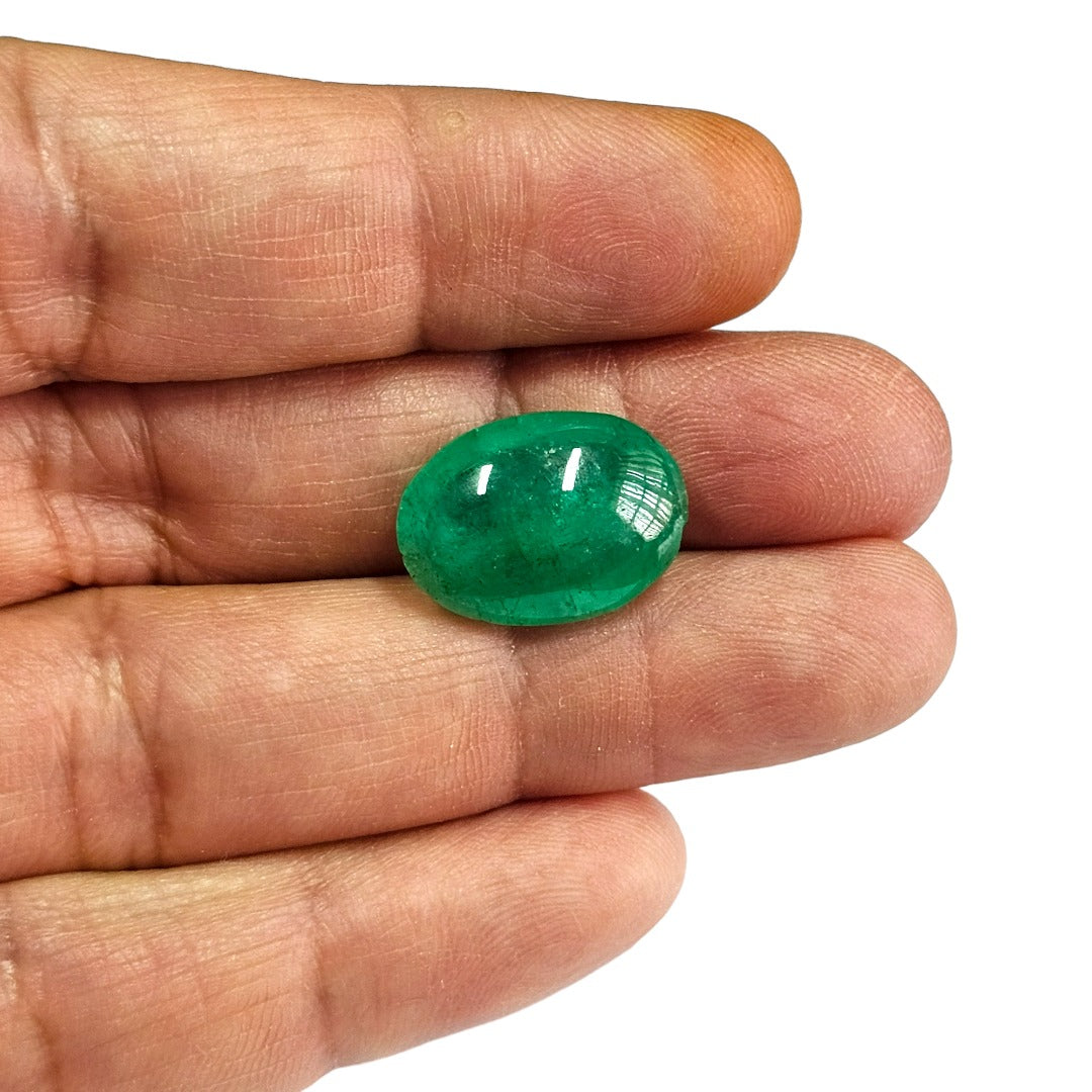 Certified Emerald (Panna)-15.42 Carats (16.96 Ratti) Brazil, SKU:XTCI24_Oval15.42