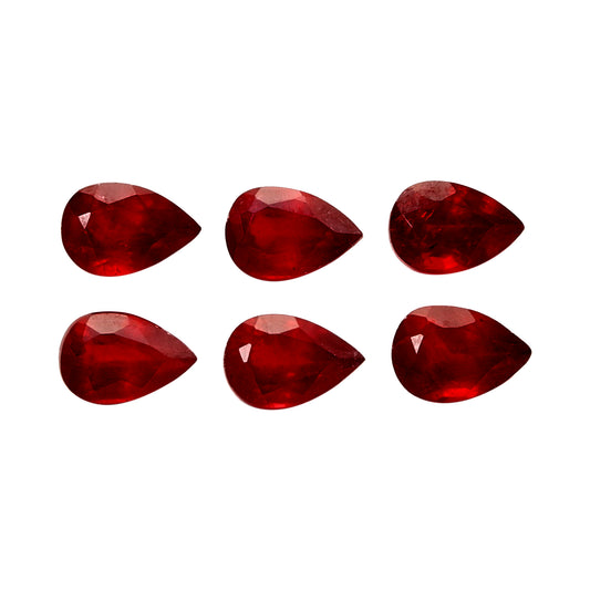 2Pc Lot Ruby 6x4mm 0.50 Carats