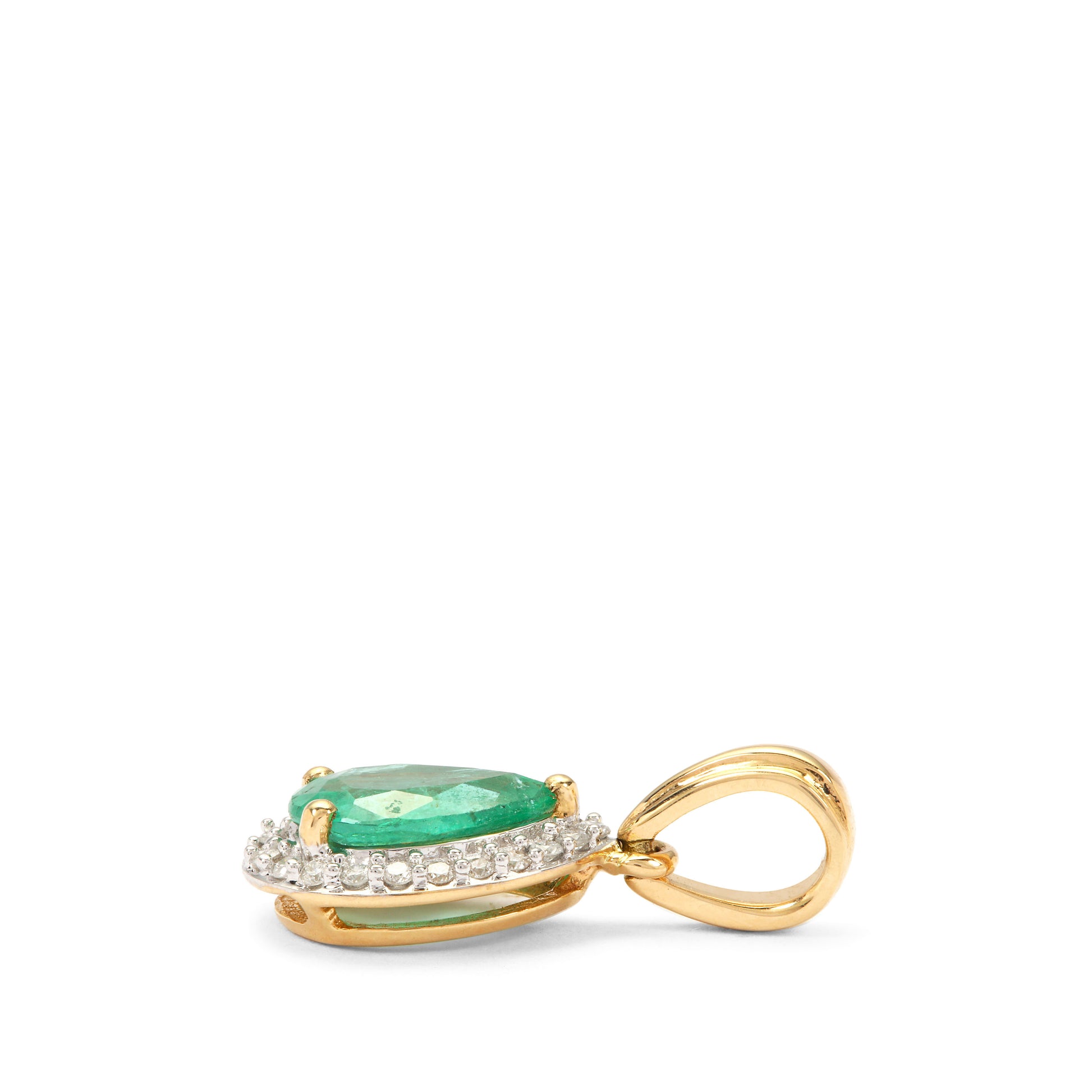 Emerald and Diamond Pendant in 14KY Gold(PENK23)