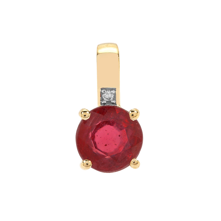 Classic Gold Pendant with Ruby and Diamond(PENK79)