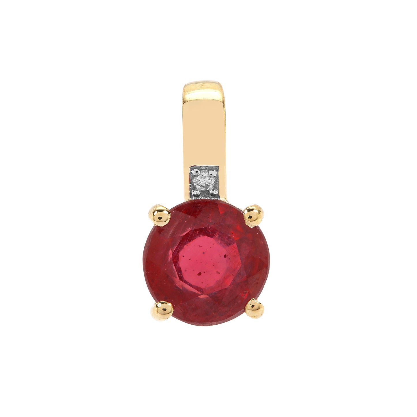 Classic Gold Pendant with Ruby and Diamond(PENK79)