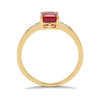 Classic Gold Ring with Ruby and Diamond(PGNK64)