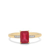 Classic Gold Ring with Ruby and Diamond(PGNK64)
