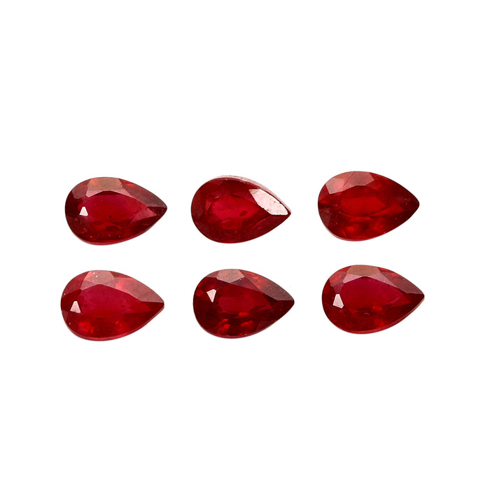 2Pc Lot Ruby 6x4mm 1.20 Carats