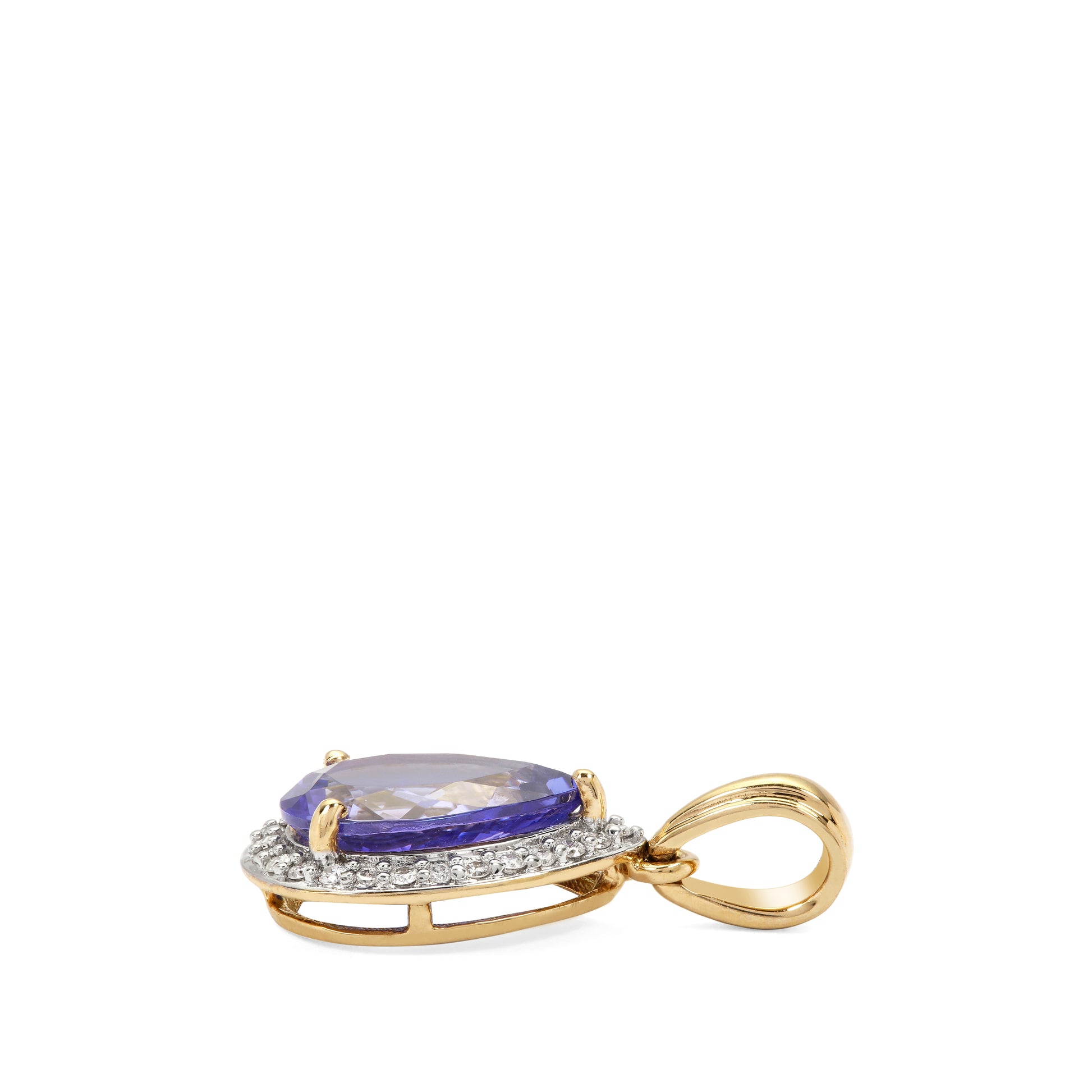 Tanzanite and Diamond Pendant in 14k Gold (PHNK35T)