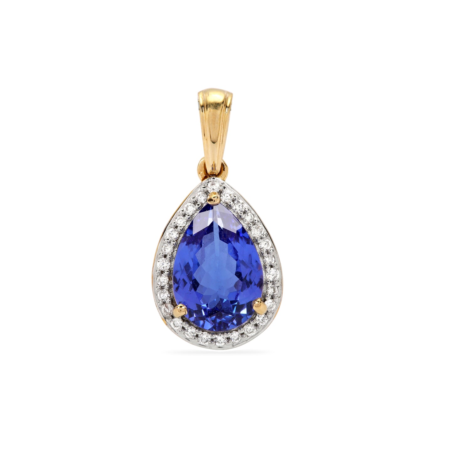 Tanzanite and Diamond Pendant in 14k Gold (PHNK35T)