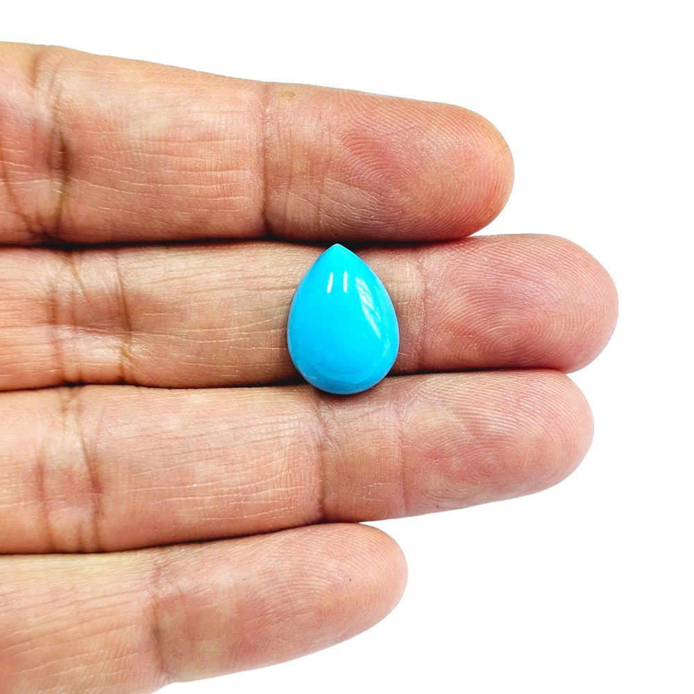 Certified Arizona Turquoise (Firoza) Pear 8.83 Cts (9.71 Ratti) PIBV56