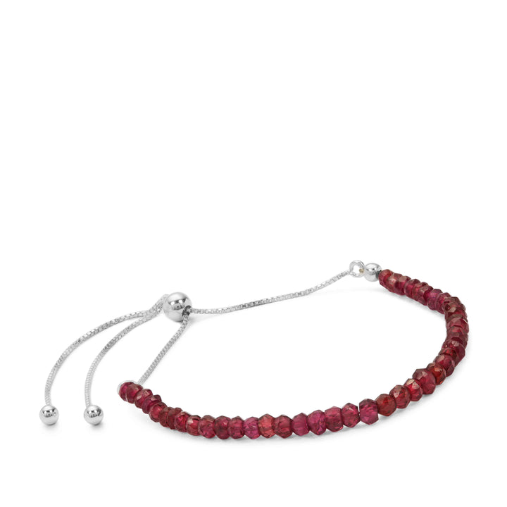 JANUARY Birthstone Red Garnet Bracelet in Sterling Silver (PJER43)