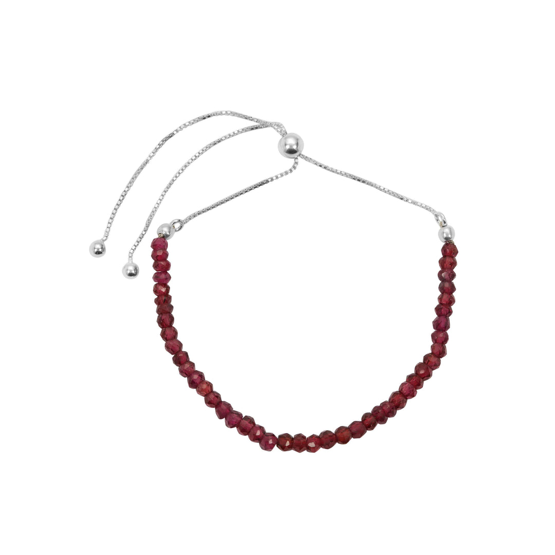 JANUARY Birthstone Red Garnet Bracelet in Sterling Silver (PJER43)