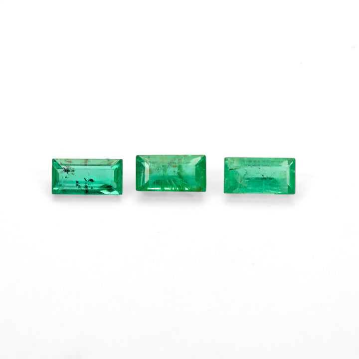 3Pc Lot Emerald (Baguette 4x2mm)