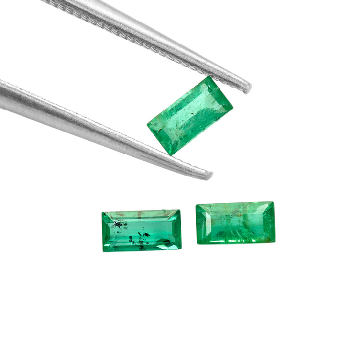 3Pc Lot Emerald (Baguette 4x2mm)